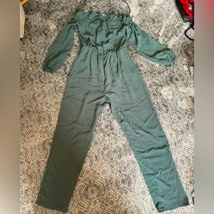 NWT Olive Green Women’s Small Jumpsuit Romper with Neck Tie